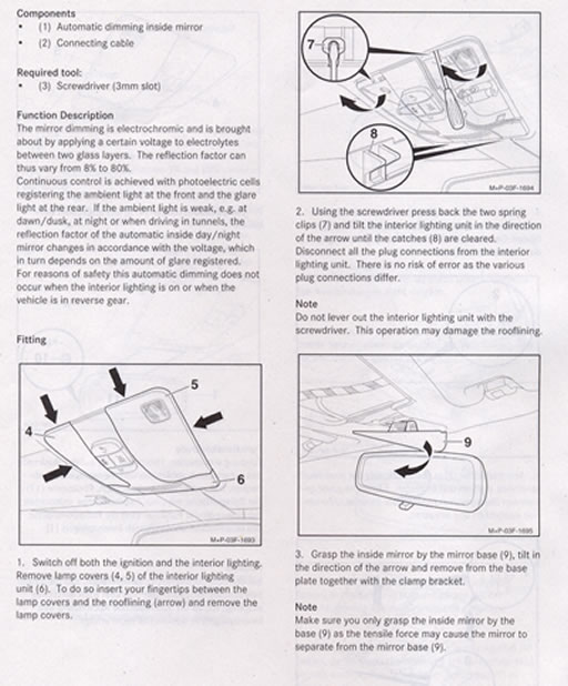 1998 C280 (W202) Rear View Mirror Replacement - PeachParts Mercedes